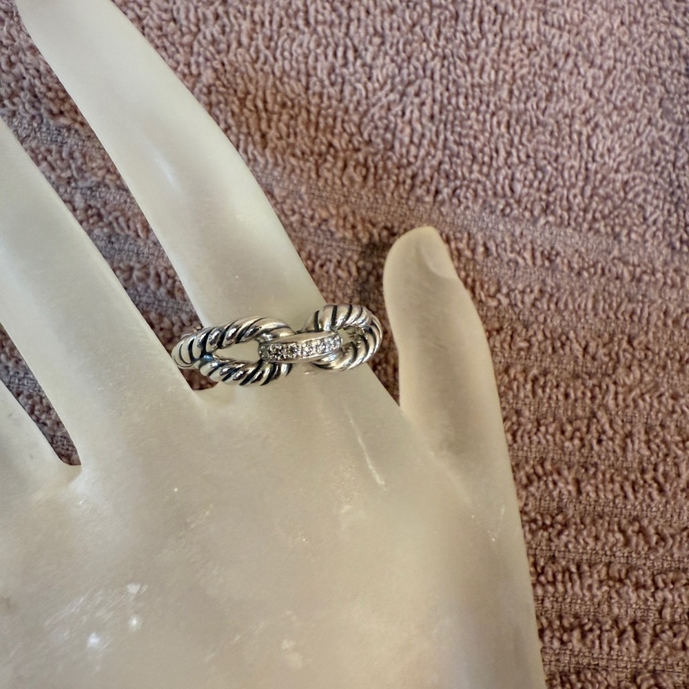 David Yurman Crossover Cable and Pave Ring. Size 6 - Picture 11 of 12